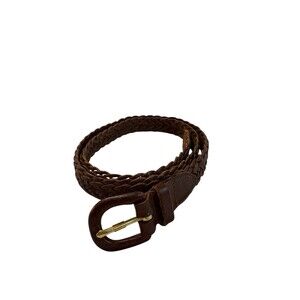 Talbots Braided Dark Chocolate Brown Leather Belt‎ Size Medium Talbots Women main image 2